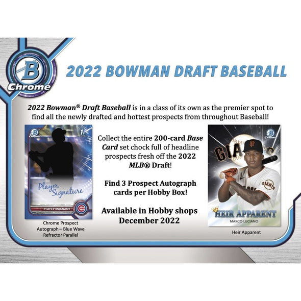 2022 Bowman Draft Baseball Hobby Jumbo Box available at 401 Games Canada