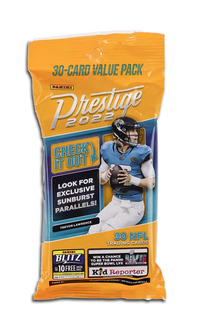 2022 Panini Prestige Football Jumbo Value Pack (Sunburst Parallels) available at 401 Games Canada