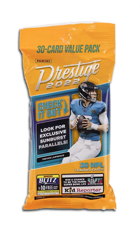 2022 Panini Prestige Football Jumbo Value Pack (Sunburst Parallels) available at 401 Games Canada