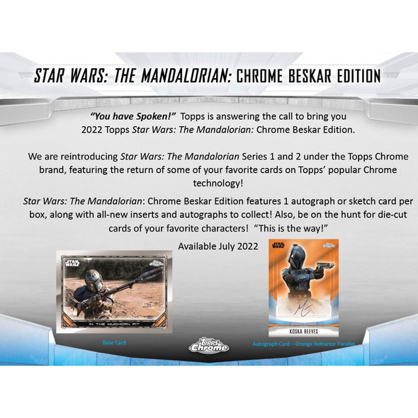 2022 Topps Star Wars: The Mandalorian Chrome Beskar Edition Hobby Box available at 401 Games Canada