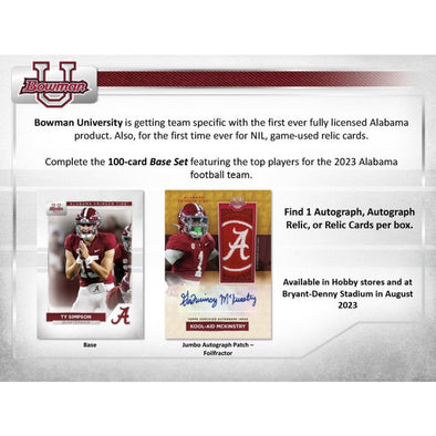 2023 Bowman University Alabama Football Hobby Box available at 401 Games Canada