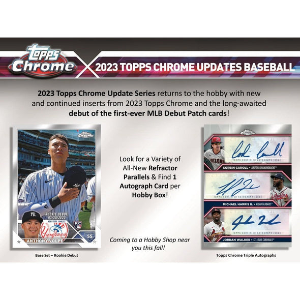 2023 Topps Chrome Update Series Baseball Hobby Box (Pre-Order) available at 401 Games Canada