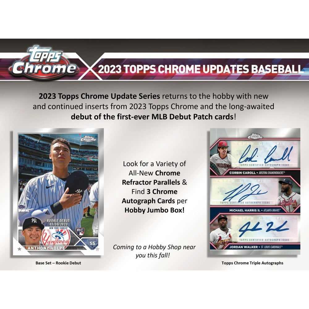 401 Games Canada - 2023 Topps Chrome Update Series Baseball Jumbo Hobby Box