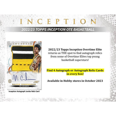 2022-23 Topps Overtime Elite Inception Basketball Hobby Box available at 401 Games Canada