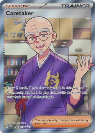 caretaker pokemon card Pokmon Twiglight Masquerade A home for the TCGers Caretaker - 144/167 (Reverse Foil)