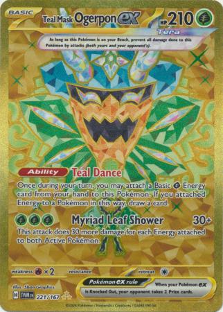 Teal Mask Ogerpon ex - 221/167 - Gold Secret Rare