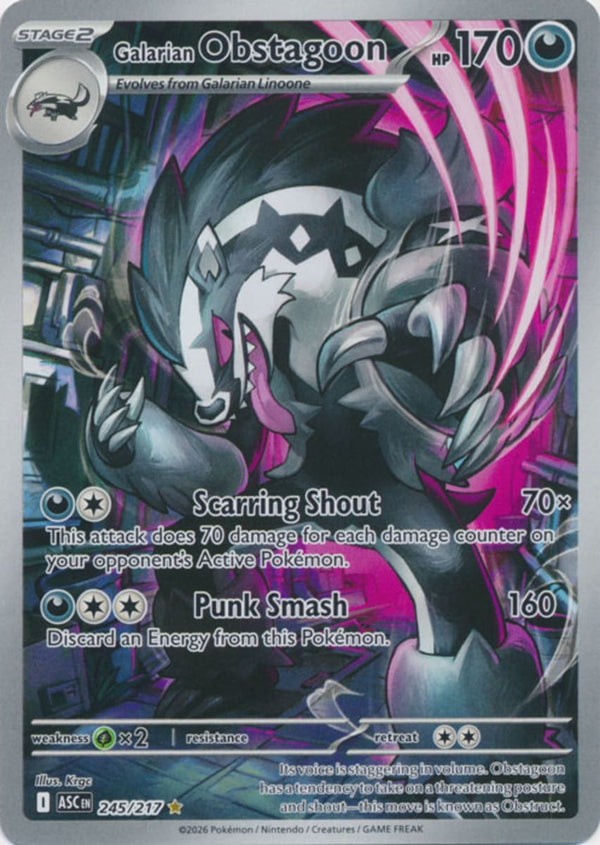 Galarian Obstagoon - 245/217 - Illustration Rare