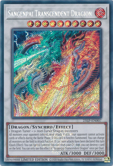 Sangenpai Transcendent Dragion (ESR) - 25LP-EN007 - Emblazoned Secret Rare - Limited Edition