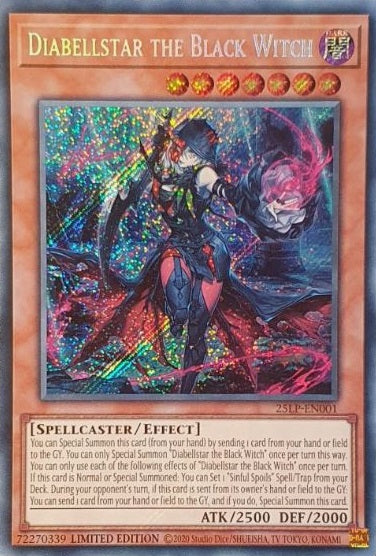 Diabellstar the Black Witch (SCR) - 25LP-EN001 - Secret Rare - Limited Edition