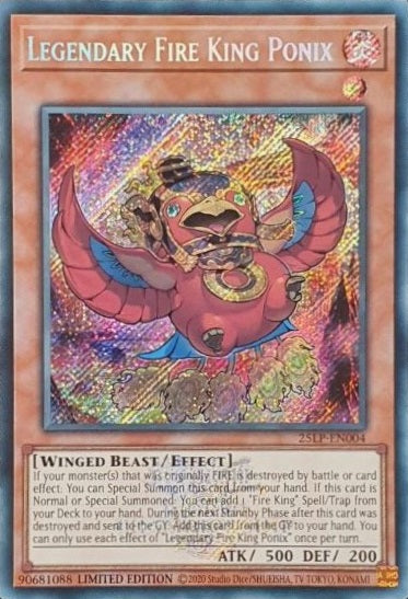 Legendary Fire King Ponix (ESR) - 25LP-EN004 - Emblazoned Secret Rare - Limited Edition