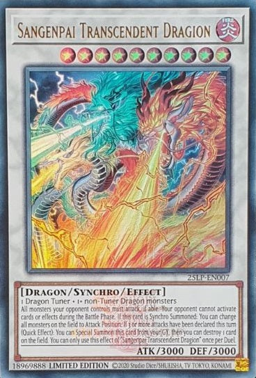 Sangenpai Transcendent Dragion (EUR) - 25LP-EN007 - Emblazoned Ultra Rare - Limited Edition