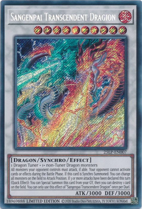 Sangenpai Transcendent Dragion (SCR) - 25LP-EN007 - Secret Rare - Limited Edition