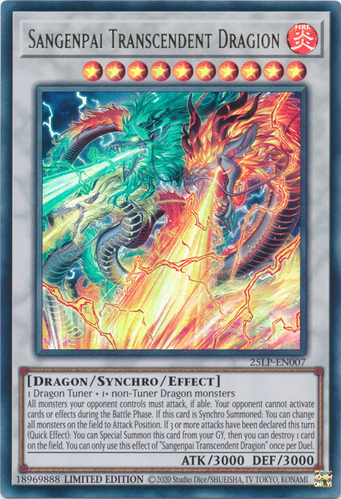 Sangenpai Transcendent Dragion - 25LP-EN007 - Ultra Rare - Limited Edition