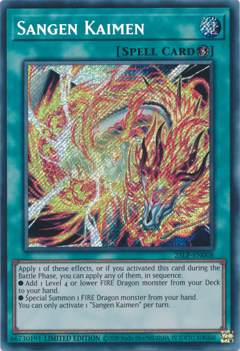 Sangen Kaimen (SCR) - 25LP-EN008 - Secret Rare - Limited Edition