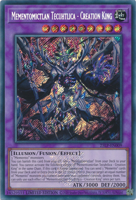 Mementomictlan Tecuhtlica - Creation King (ESR) - 25LP-EN009 - Emblazoned Secret Rare - Limited Edition