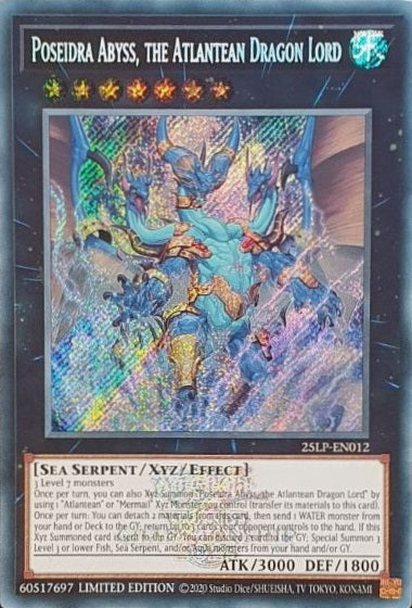 Poseidra Abyss, the Atlantean Dragon Lord (ESR) - 25LP-EN012 - Emblazoned Secret Rare - Limited Edition