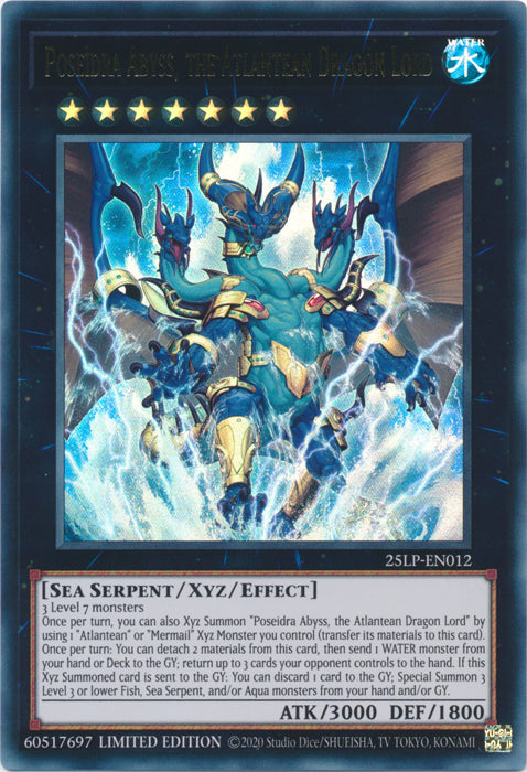 Poseidra Abyss, the Atlantean Dragon Lord - 25LP-EN012 - Ultra Rare - Limited Edition
