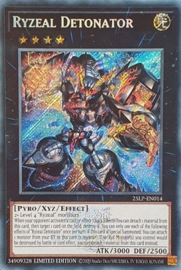 Ryzeal Detonator (ESR) - 25LP-EN014 - Emblazoned Secret Rare - Limited Edition
