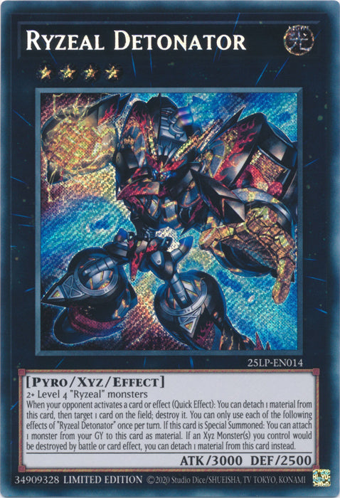 Ryzeal Detonator (SCR) - 25LP-EN014 - Secret Rare - Limited Edition