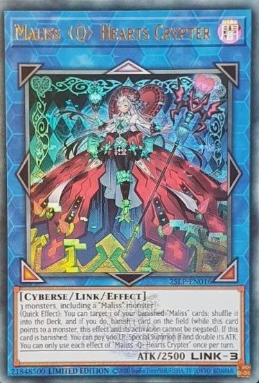 Maliss Q Hearts Crypter (EUR) - 25LP-EN016 - Emblazoned Ultra Rare - Limited Edition