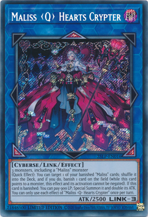 Maliss Q Hearts Crypter (SCR) - 25LP-EN016 - Secret Rare - Limited Edition
