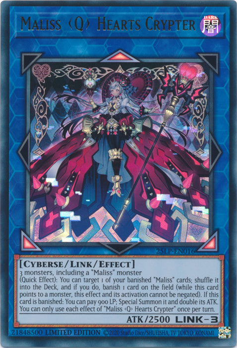 Maliss Q Hearts Crypter - 25LP-EN016 - Ultra Rare - Limited Edition