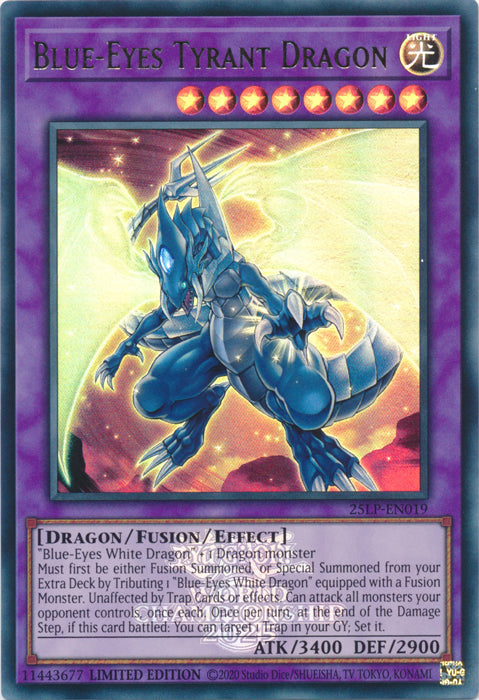 Blue-Eyes Tyrant Dragon (EUR) - 25LP-EN019 - Emblazoned Ultra Rare - Limited Edition