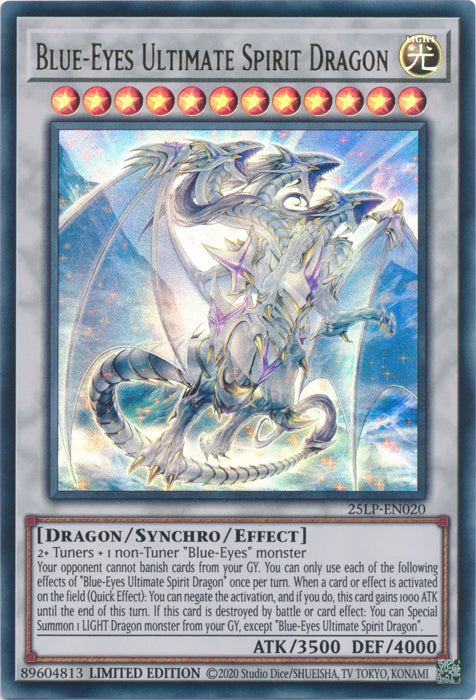 Blue-Eyes Ultimate Spirit Dragon - 25LP-EN020 - Ultra Rare - Limited Edition
