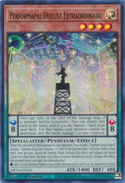 Performapal Duelist Extraordinaire - MP24-EN265 - Ultra Rare - 1st Edition