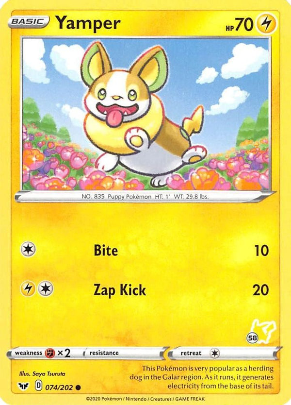 Yamper (#58 Pikachu Stamped) - 074/202 - Promo