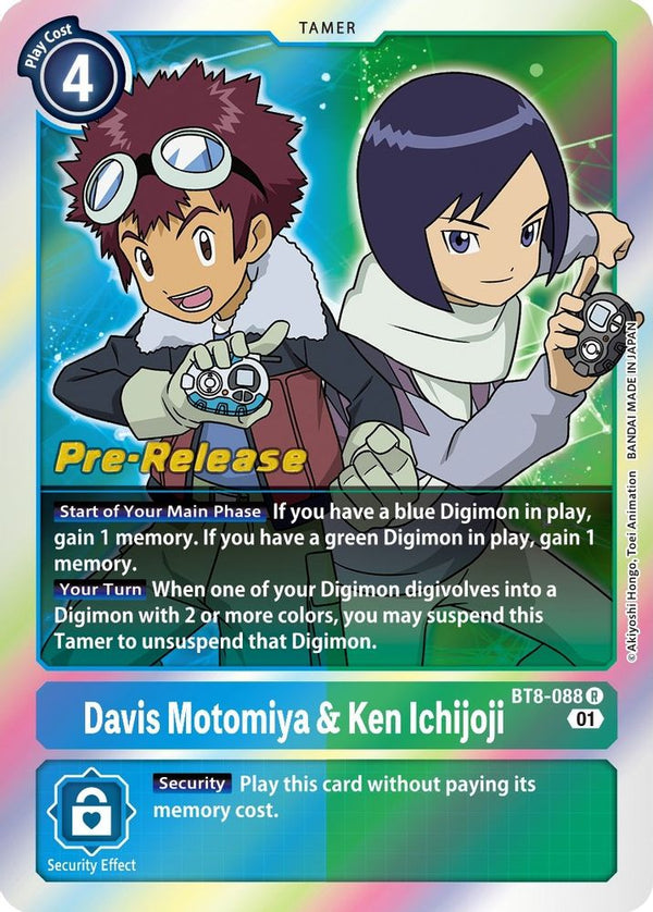 Davis Motomiya & Ken Ichijoji - BT8-088 - Rare (Pre-Release)