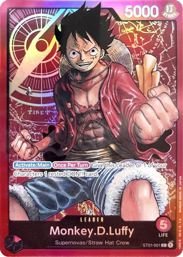 Monkey.D.Luffy (001) - ST01-001 - Leader (Foil) (Pre-Errata)