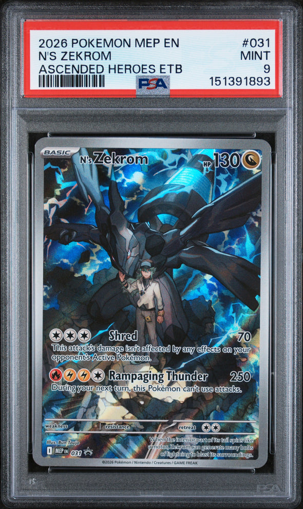 N'S ZEKROM (031) - POKEMON MEP EN-ME BLACK STAR PROMO - ASCENDED HEROES ETB - MINT 9