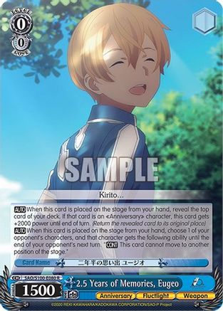 2.5 Years of Memories, Eugeo - SAO/S100-E080 - Rare available at 401 Games Canada