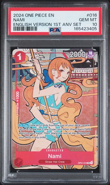 NAMI (OP01-016) - 2024 ONE PIECE ENGLISH VERSION 1ST ANNIVERSARY SET - PROMO - GEM MT 10
