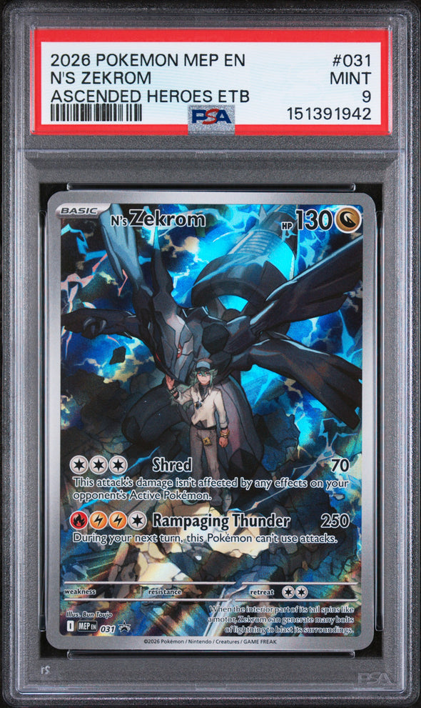 N'S ZEKROM (031) - POKEMON MEP EN-ME BLACK STAR PROMO - ASCENDED HEROES ETB - MINT 9