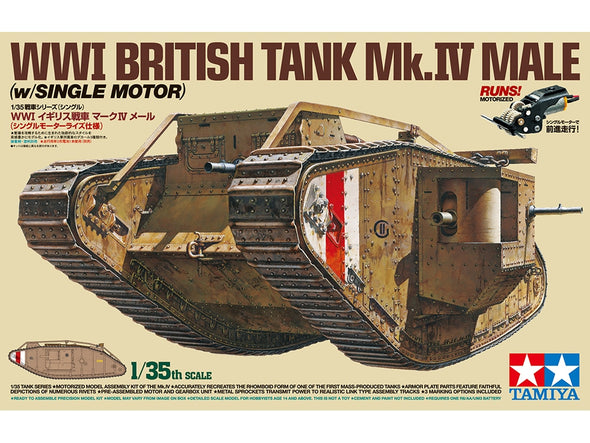 Tamiya - WWI British Tank Mk.IV Male (w/single motor) 1/35 [30057]