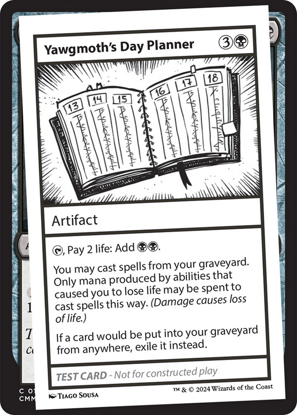 Yawgmoth's Day Planner - Test Card (MB2)