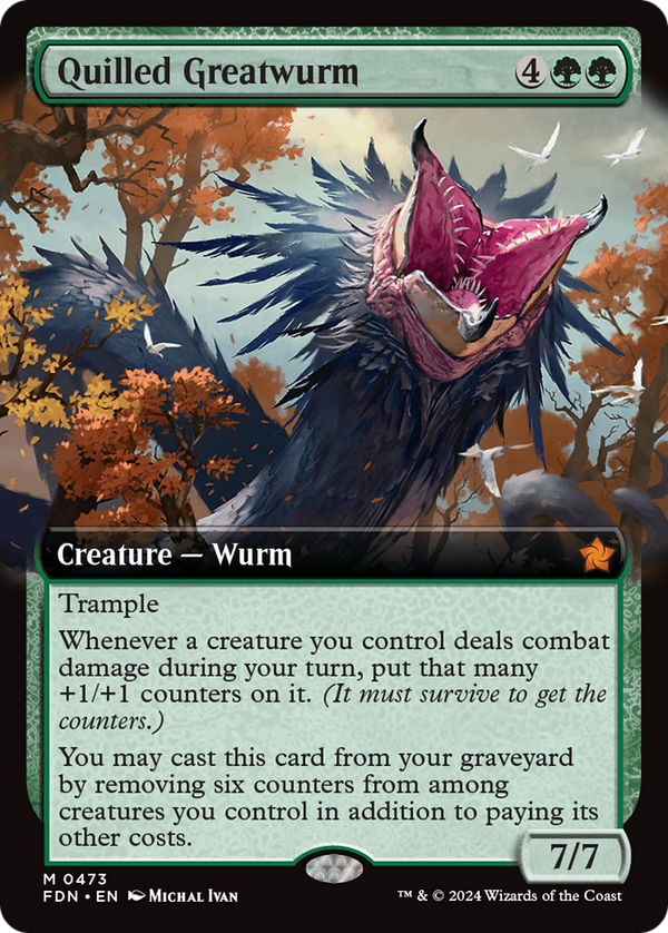 Quilled Greatwurm - Extended Art (FDN)