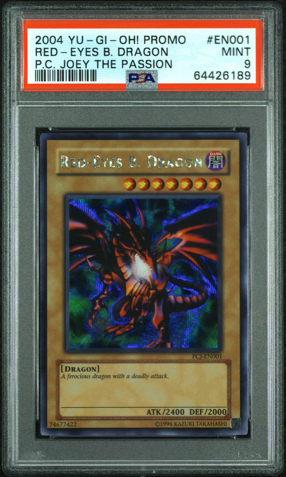 RED-EYES B. DRAGON (EN001) - YUGIOH PROMO - P.C. JOEY THE PASSION - MINT 9