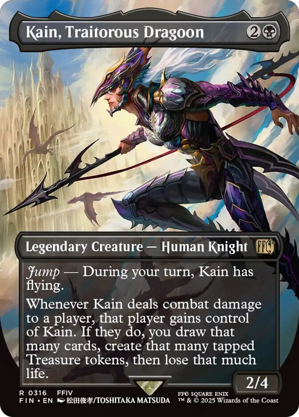 Kain, Traitorous Dragoon - Borderless Artist Card (FIN)
