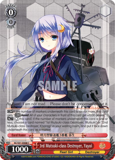 3rd Mutsuki-class Destroyer, Yayoi - KC/S31-E068 - Common available at 401 Games Canada