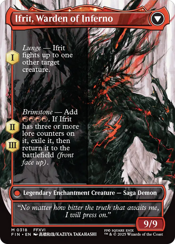 Clive, Ifrit's Dominant // Ifrit, Warden of Inferno - Borderless Artist Card (FIN)