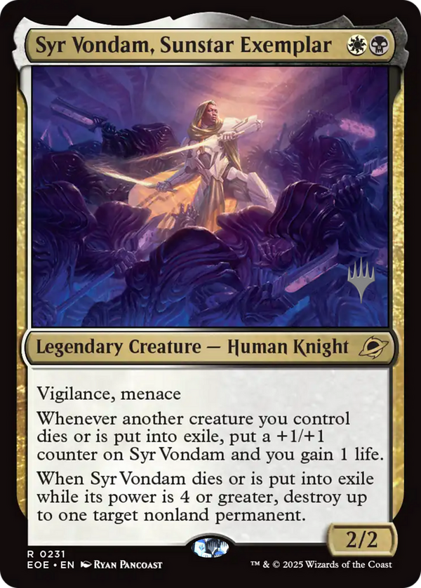 Syr Vondam, Sunstar Exemplar - Promo Pack (PEOE)