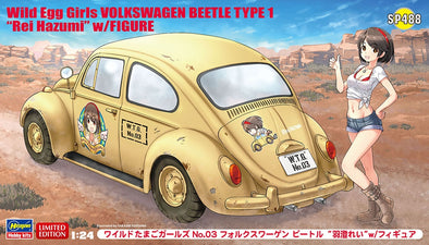 Hasegawa - Wild Egg Girls No.03 Volkswagen Beetle Type 1 “Rei Hazumi” w/Figure 1/24