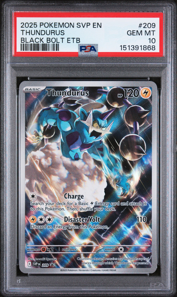 THUNDURUS (209) - POKEMON SVP EN-SV BLACK STAR PROMO - BLACK BOLT ETB - GEM MT 10