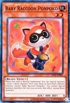 Baby Raccoon Ponpoko - OP22-EN005 - Super Rare