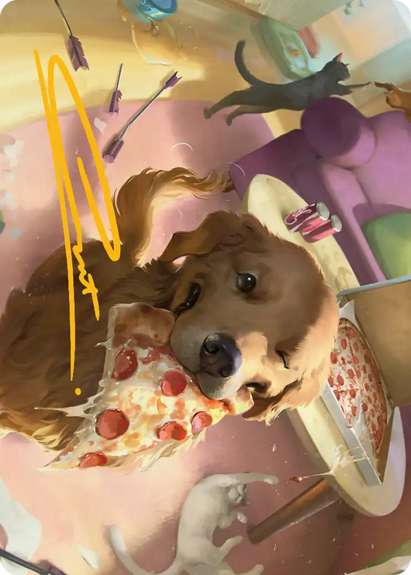 Lucky the Pizza Dog (AMSH) - Gold Stamped Art Card