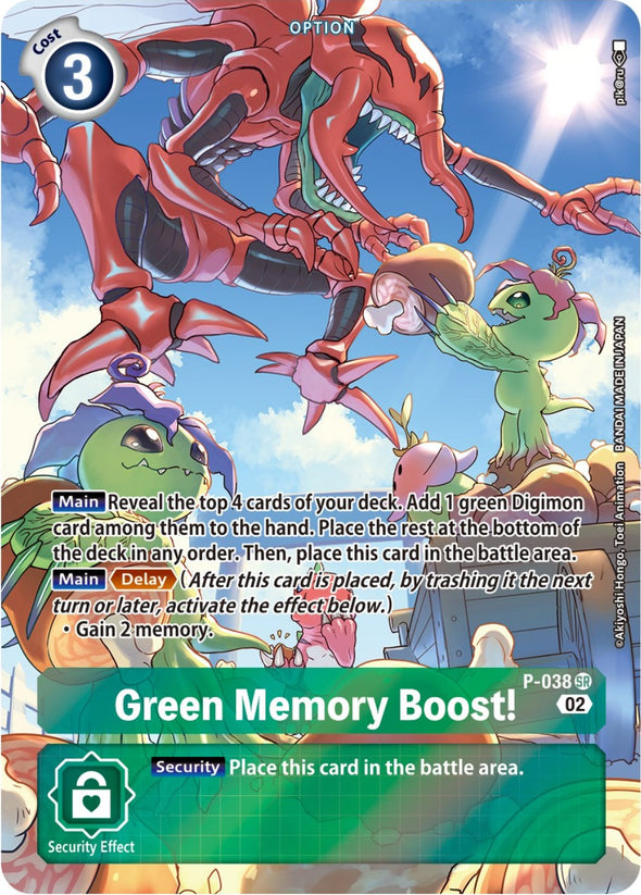 Green Memory Boost! (Alternate Art) (Digimon Adventure Box 2) - P-038 - Promo