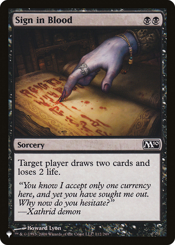 Sign in Blood - M10 Reprint (PLST)